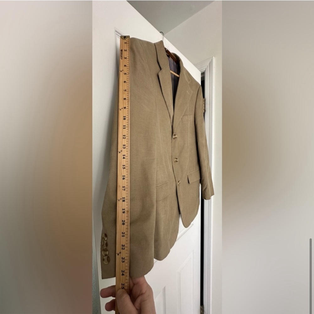 Vintage Men’s Tan Blazer Wear as Oversized Women’s Suit Jacket Coat Corduroy L - Picture 6 of 10